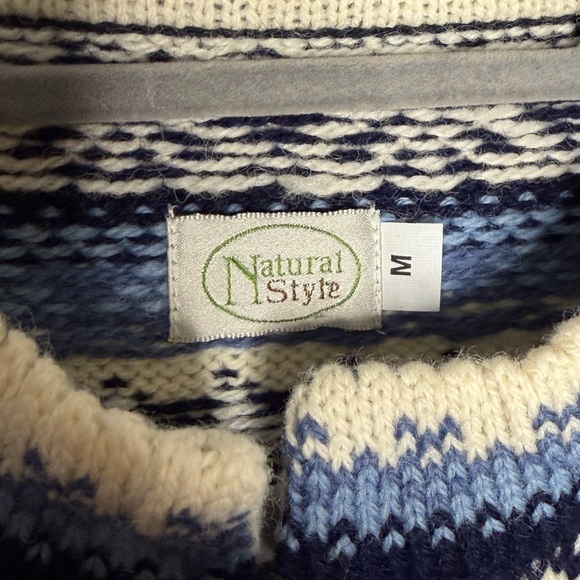 NWT Natural Style‎ Wool Beautiful Winter Blue Cardigan - Picture 3 of 10